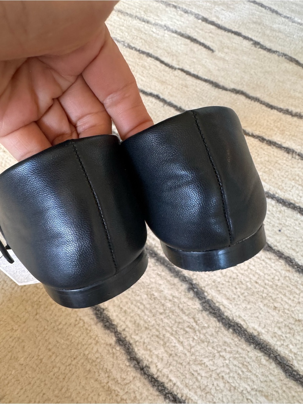 New - Banana Republic Factory Black so leather Flats with Gold Buckle - Picture 3 of 5